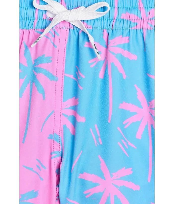 Плавки с пальмовым принтом The Prince Of Prints Chubbies Kids, Bright Blue/Pink/Pattern Base — фото 3