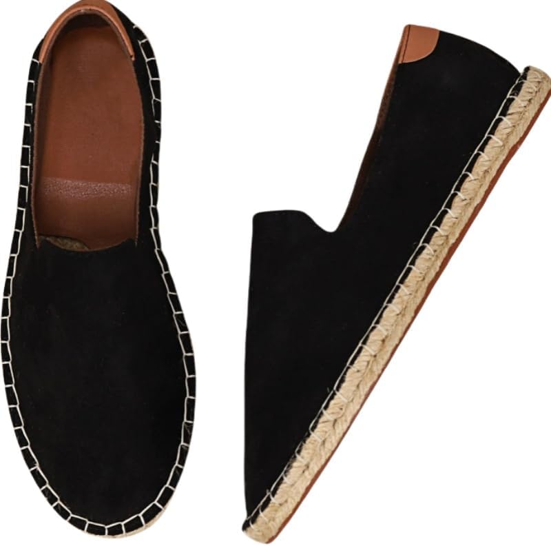 

Мужские эспадрильи-лоаферы - удобная повседневная обувь без шнурков для ходьбы Hoalox, черный