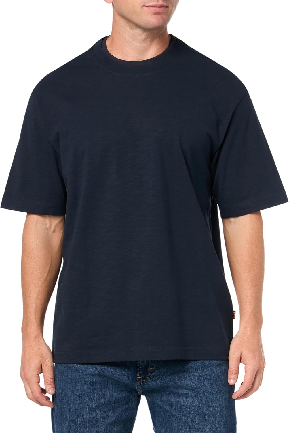 

Мужская футболка BOSS из трикотажного полотна с узором «slub yarn single jersey», Dark Sky