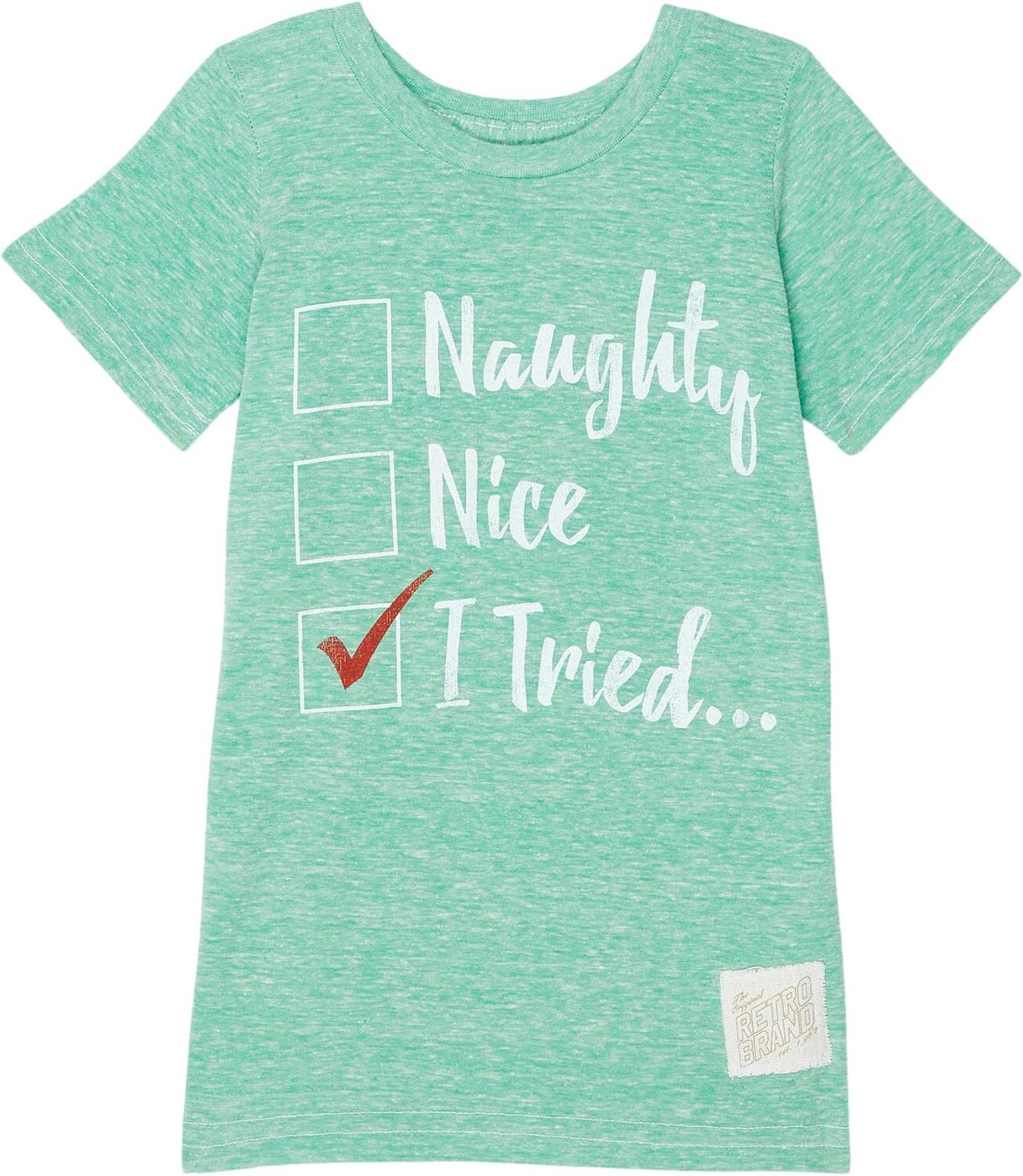 

Футболка The Original Retro Brand Kids Tri-Blend Naughty Nice Crew Neck Tee, цвет Streaky Sprite