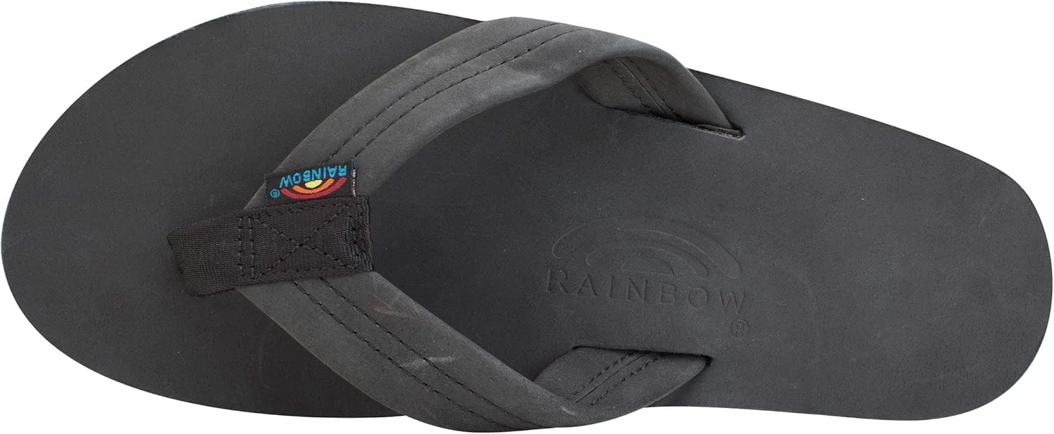 Мужские сандалии Rainbow из высококачественной цельной кожи Rainbow Sandals, черный — фото 4