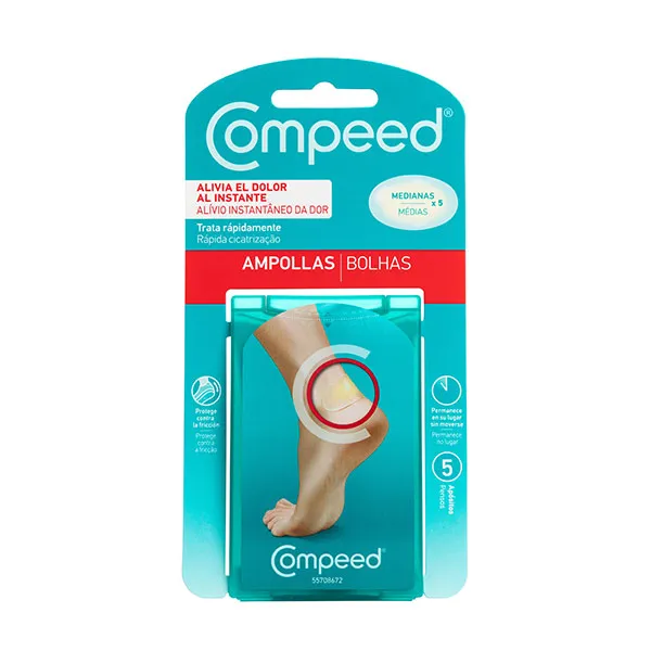 

Повязки от волдырей и натертостей на ногах Ampollas Medianas Compeed, 5 UD