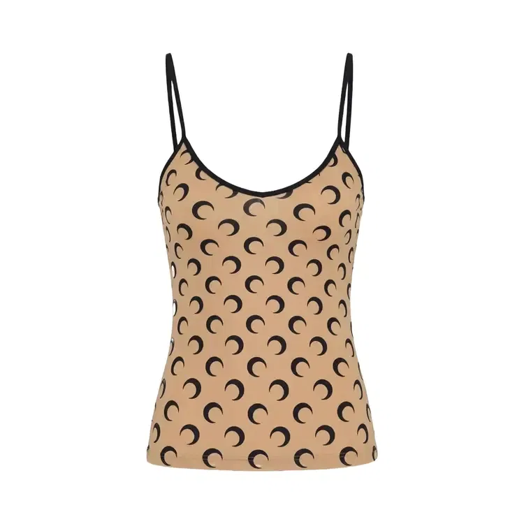 Топ Marine Serre Moon Printed Jersey Straps Top, светло-коричневый