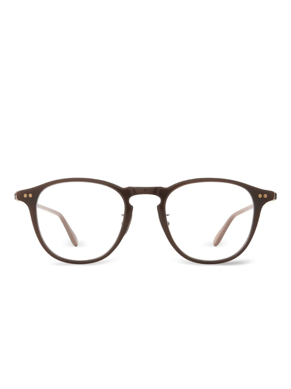 

Очки Hampton в круглой оправе Garrett Leight, коричневый