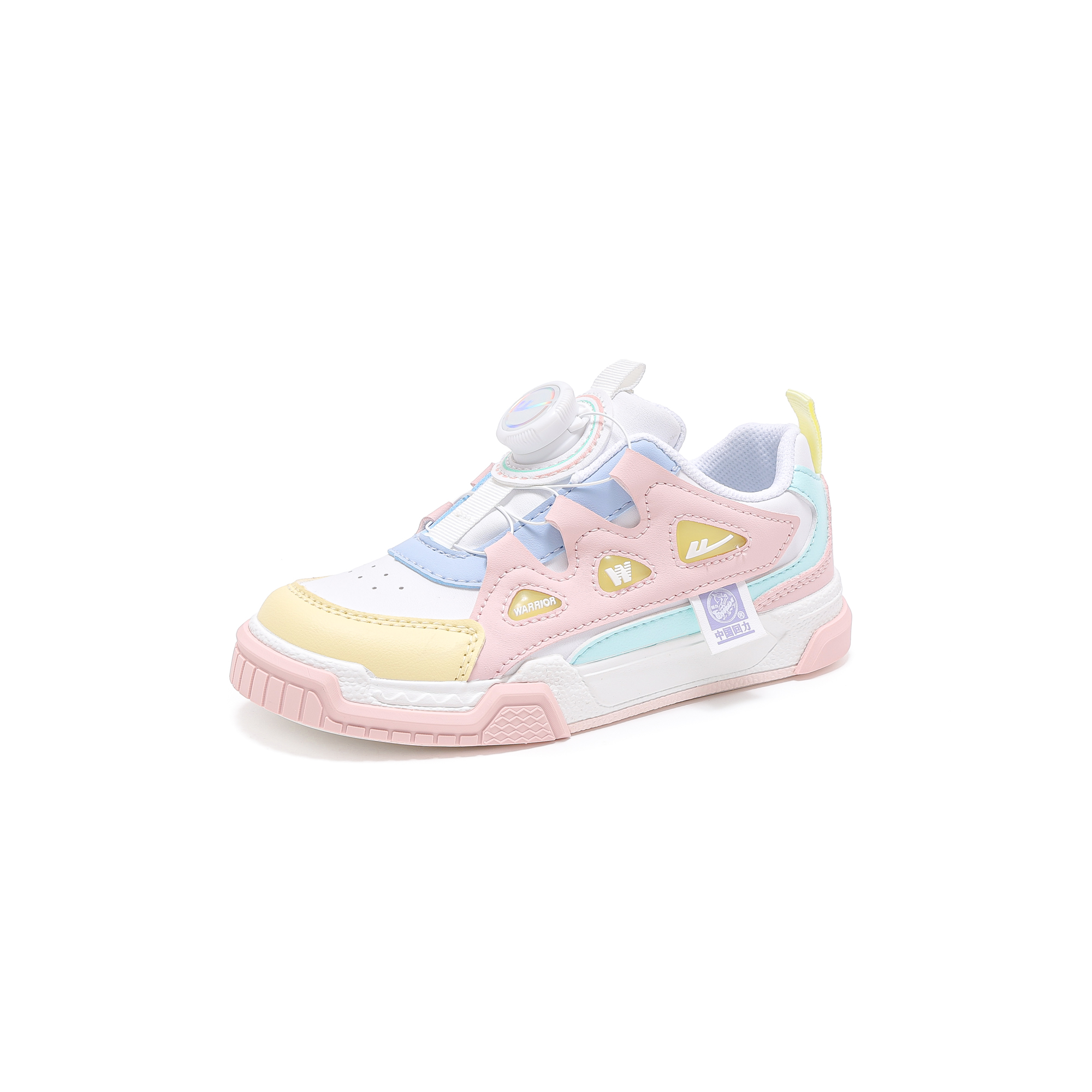 Warrior Low-Top Детские Скейтбординг Кроссовки, Белый/Розовый — фото 3