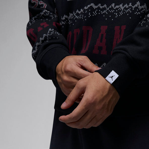 Свитер Air jordan essential holiday fleece crew 'Gym Red Black', красный — фото 4