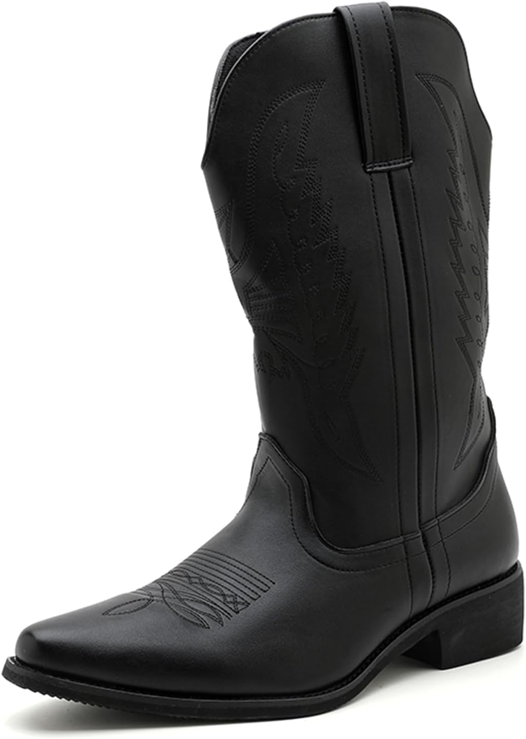 

Мужские классические ковбойские ботинки CHUUMEE с вышивкой, противоскользящие, прочные, с заостренным носком, вестерн-стиль, черный