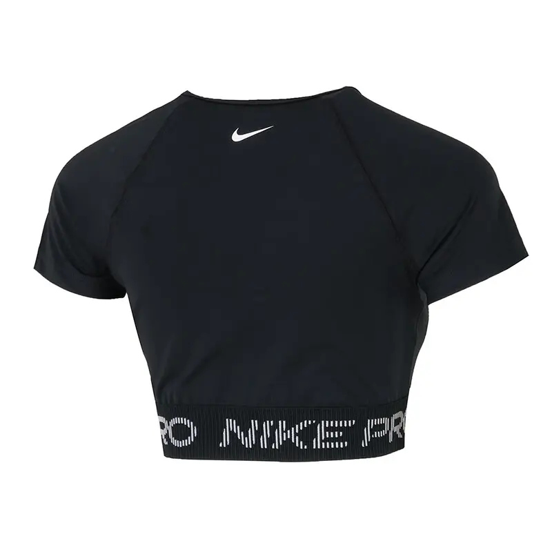 Женская майка Pro Dri FIT с коротким рукавом и принтом Nike, черный — фото 2
