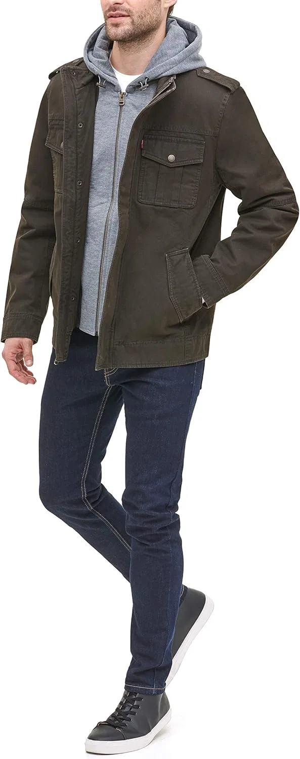 Куртка военная хлопковая Levi's, Dark Brown/Quilted Lining — фото 4