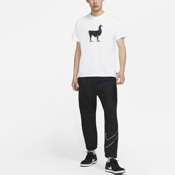 Футболка sb printing skateboard loose knit short sleeve white Nike, белый — фото 3