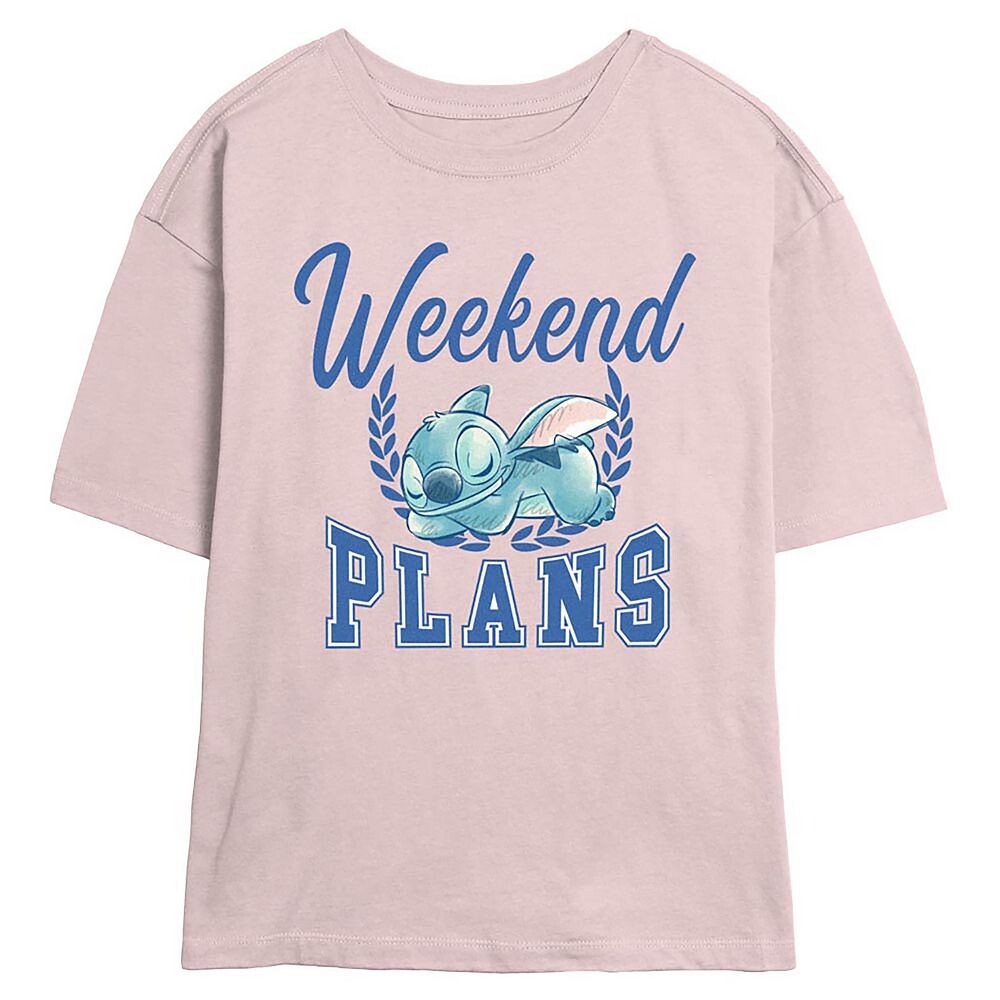 

Детская футболка с рисунком скиммера Disney's Lilo & Stitch Weekend Plans, цвет Blush