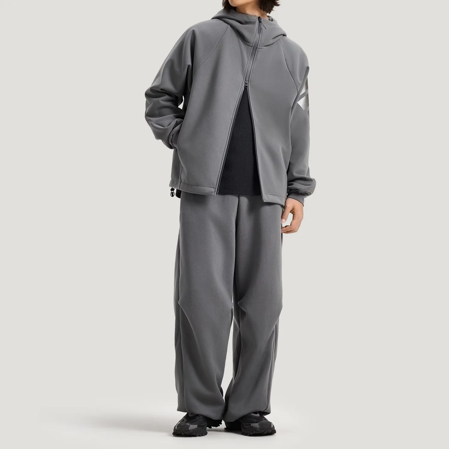 Брюки FOS вязаные мужские Adidas, темно-серый — фото 4