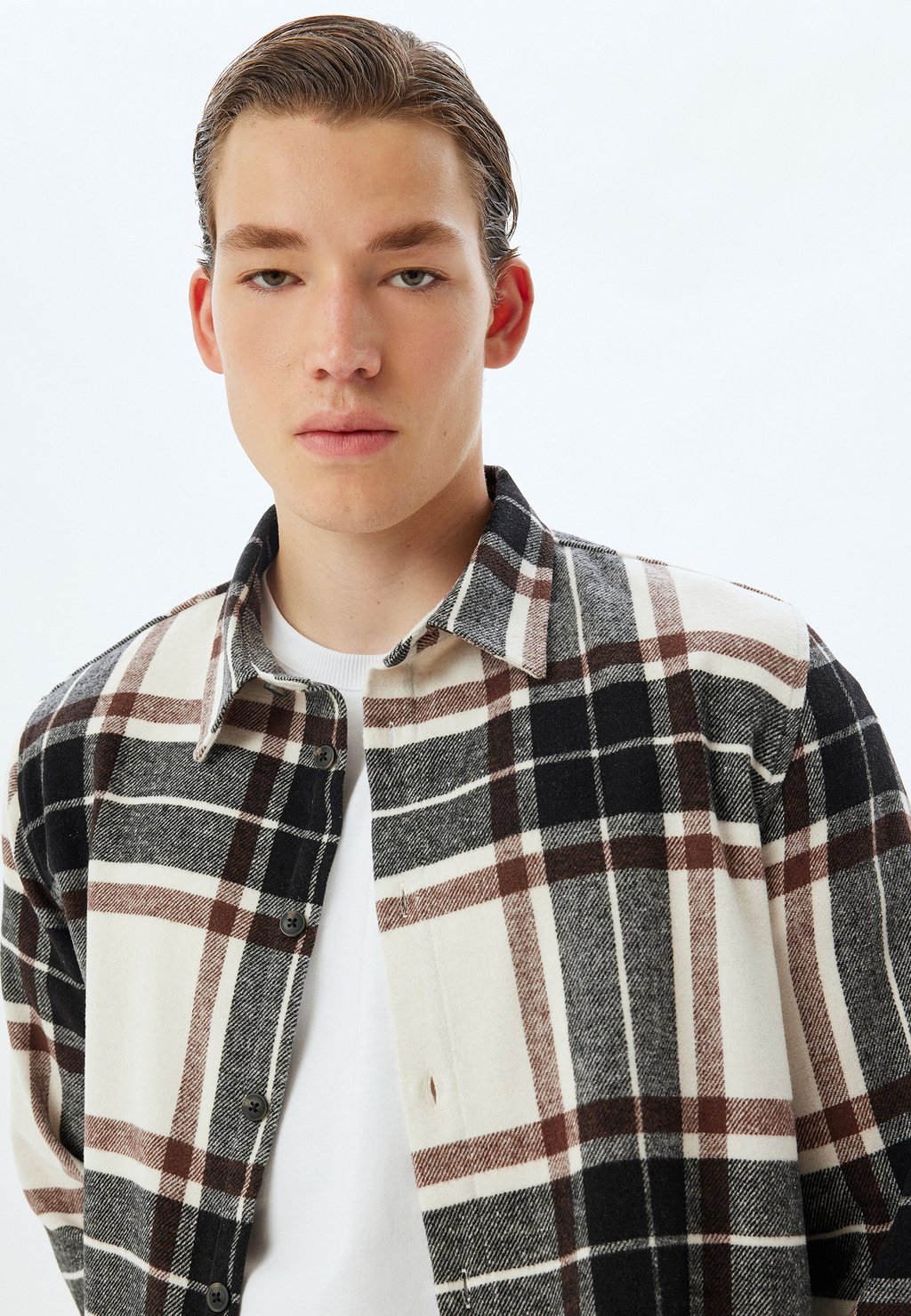 

Рубашка PLAID LONG SLEEVE Koton, бежевый