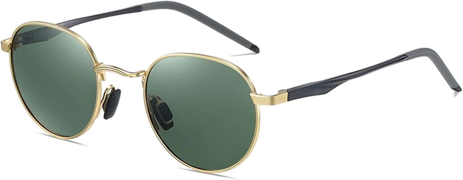 

Солнцезащитные очки для мужчин и женщин, поляризованные, в стиле ретро, ​​с металлическим корпусом, круглой оправой, защитой от УФ-излучения UV400. Подходят для защиты от солнца, рыбалки и путешествий TDWDKE, C