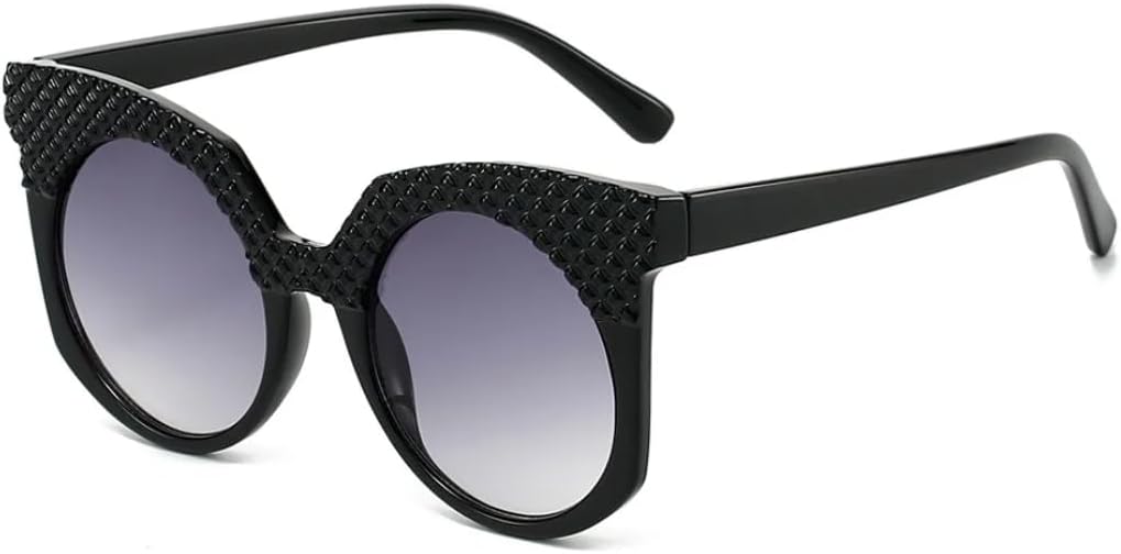 

Модные солнцезащитные очки большого размера для женщин, ретро-круглые солнцезащитные очки с защитой от УФ-излучения UV400 для мужчин, солнцезащитные очки с градиентным покрытием TVTBBVV, Black Gray