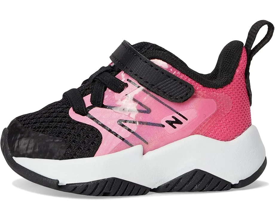 Кроссовки New Balance Kids Rave Run v2 Bungee Lace with Top Strap, Signal Pink/BlackSee Less — фото 4