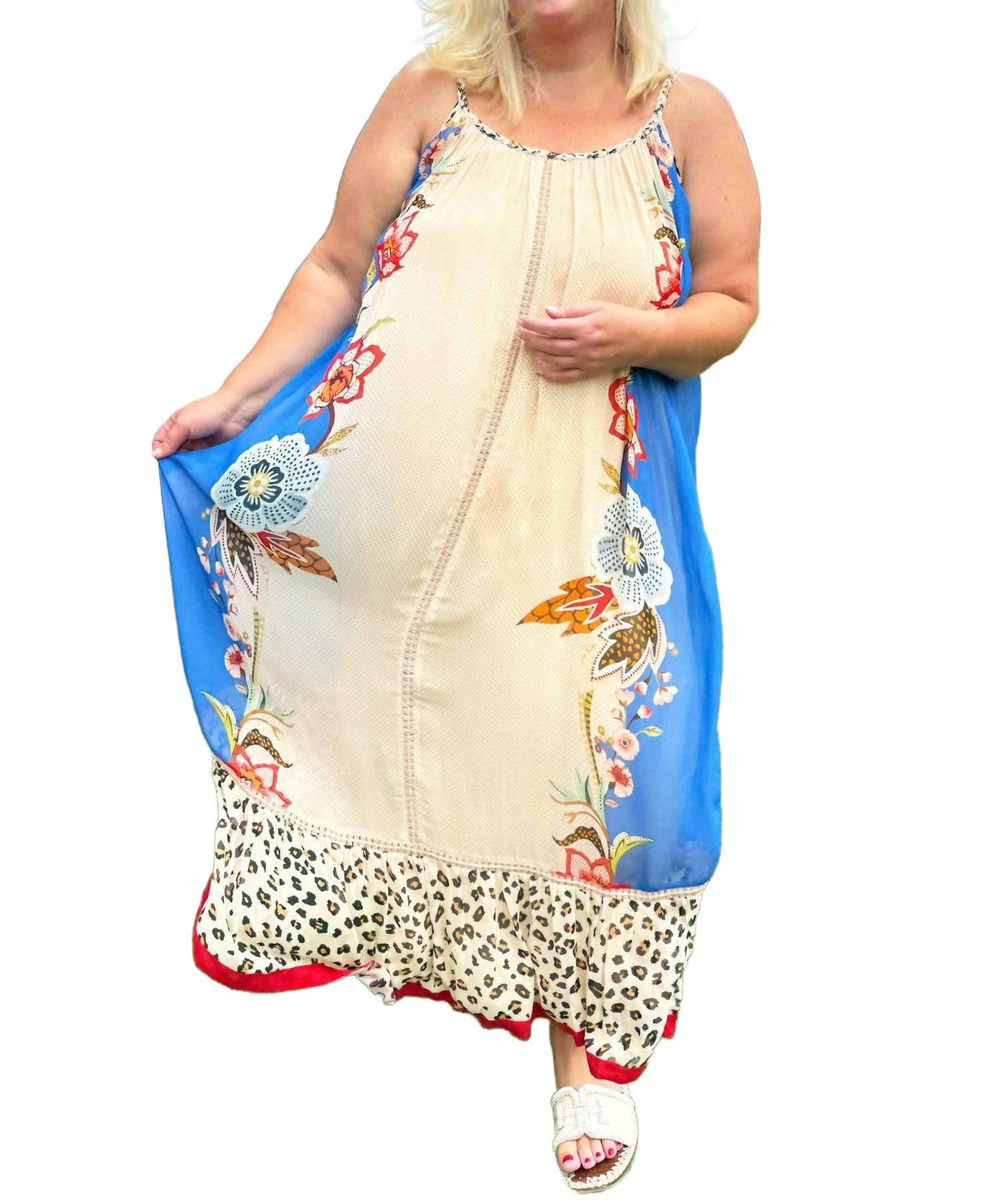 

VERB Платье макси Audra - больших размеров, синего и бежевого цвета