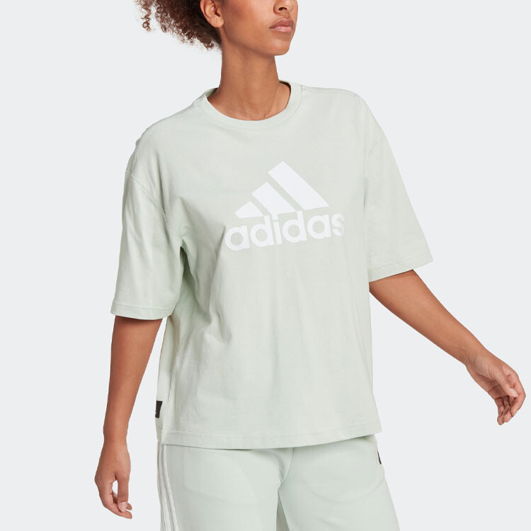 Футболка женская льняная зеленая Adidas — фото 4