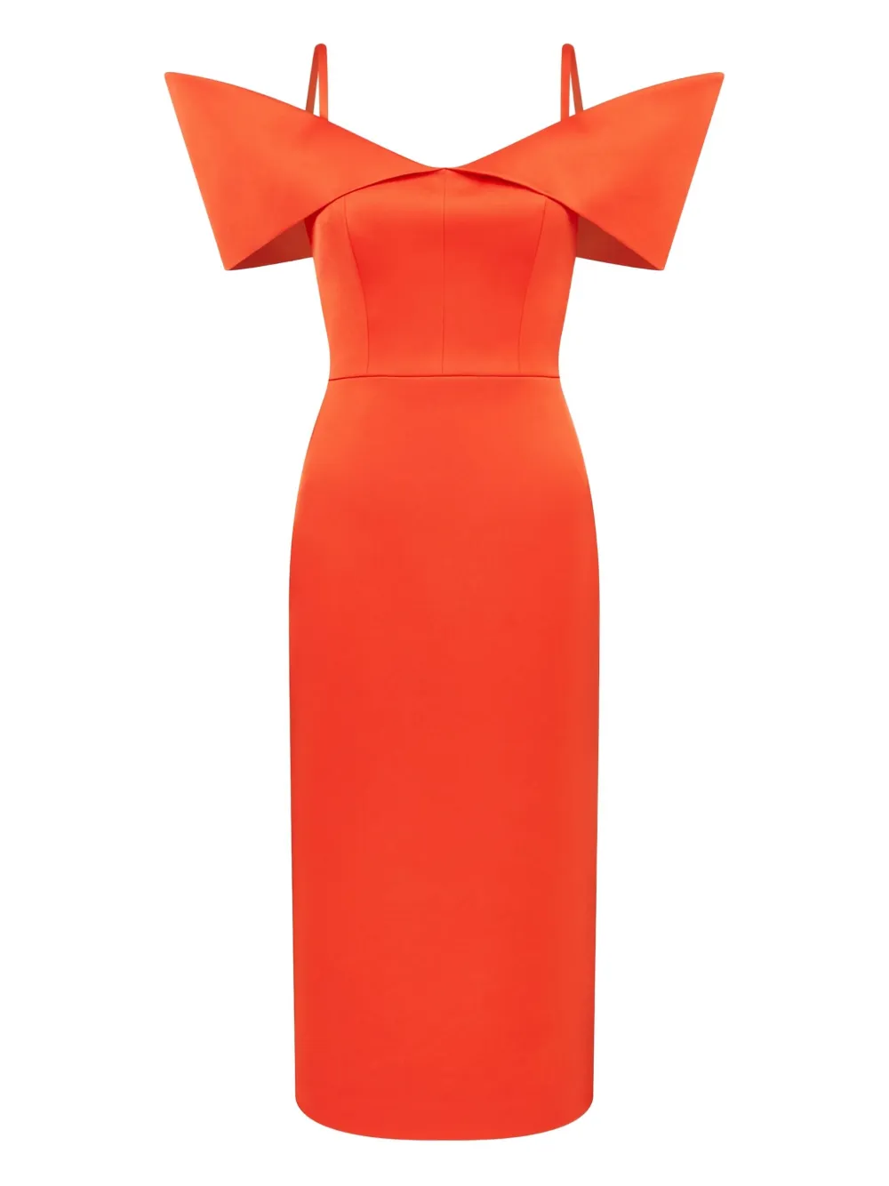 

Платье миди с открытыми плечами David Koma, оранжевый