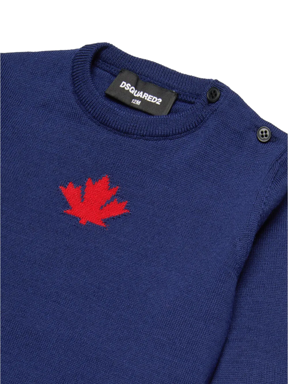 Джемпер вязки интарсия с круглым вырезом DSQUARED2 KIDS, синий — фото 3