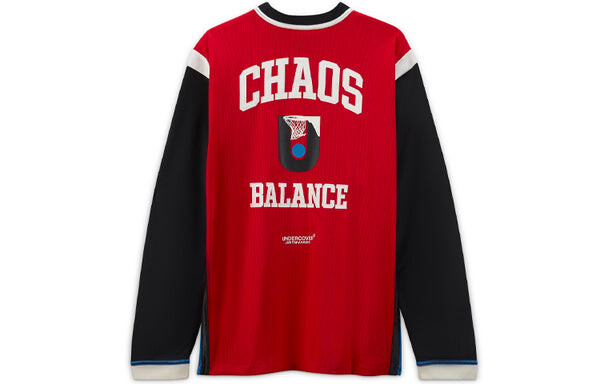 Футболка long-shooting top contrasting colors printing pattern basketball long sleeves us edition red Nike, красный — фото 2