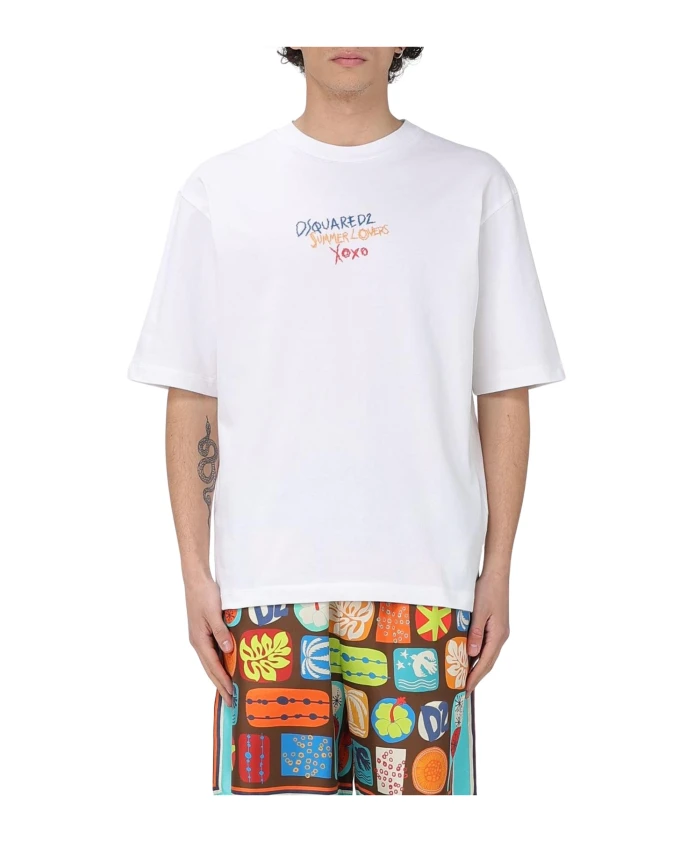 

Футболка с принтом "Любители лета" Dsquared2, белый