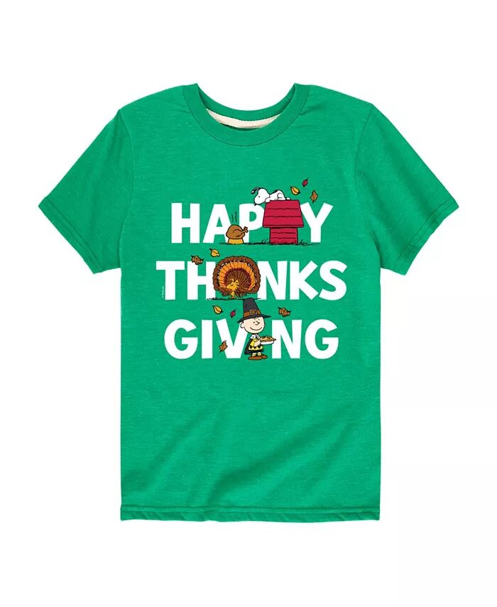 

Футболка с графическим принтом Big Boys Peanuts Happy Thanksgiving Hybrid, зеленый