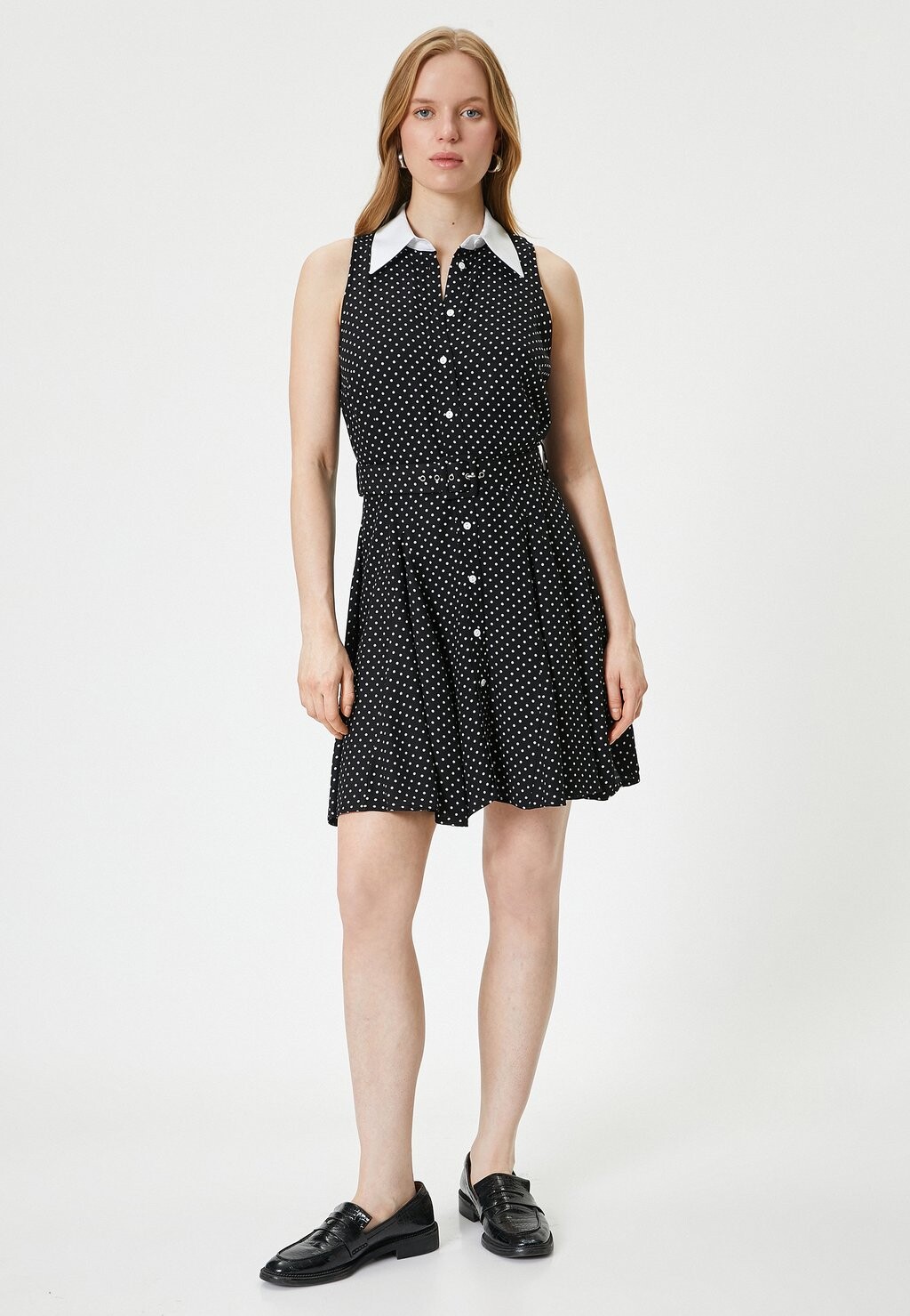 

Платье-рубашка Buttoned Polka Dotted Koton, черное