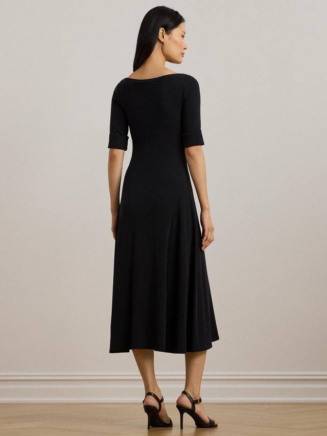 Платье миди Lauren Munzie из рибаны с хлопком и стретчем Ralph Lauren, Black — фото 4