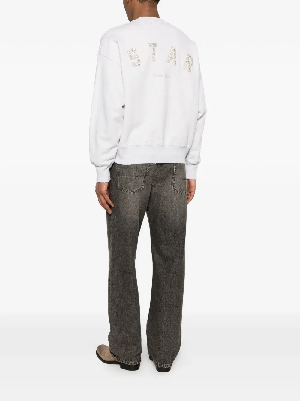 Двуслойная толстовка со звездами Golden Goose, серый — фото 2