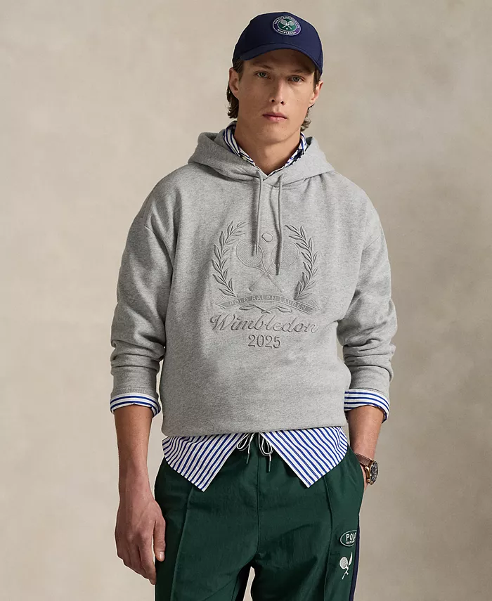 

Унисекс худи с логотипом Wimbledon из флиса Polo Ralph Lauren, серый