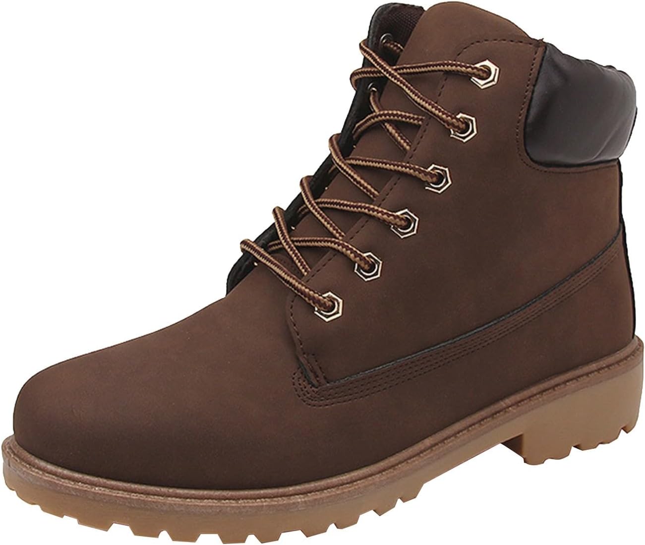 

Водонепроницаемые туристические ботинки для женщин и мужчин с теплой меховой подкладкой, шнуровкой, противоскользящие, легкие, средние по высоте, с высоким голенищем, для снега, дышащие, для пешего туризма и треккинга Generic, коричневый