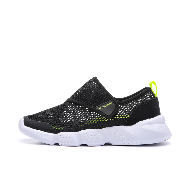 

Легкие амортизирующие и дышащие кроссовки low top для бега jet black fluorescent lime green детские ERKE KIDS, черный/Fluorescent Lime зеленый
