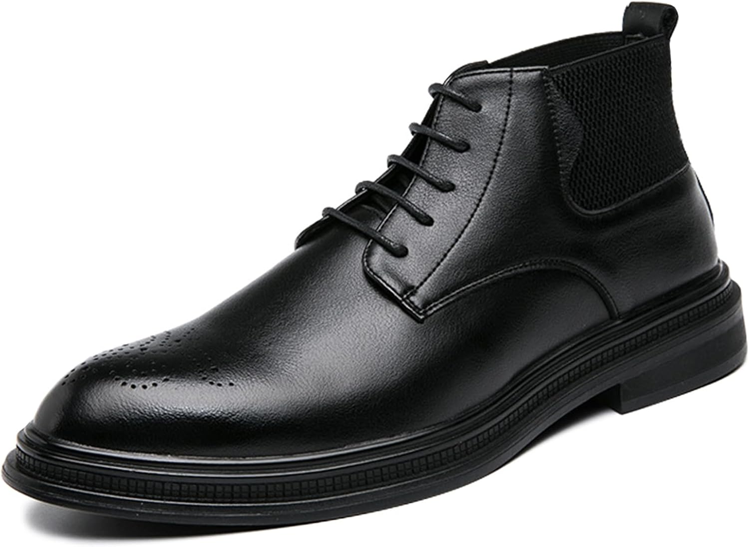 

Мужские Ботинки Oxford Chukka Lossarye, стильные кожаные повседневные высокие ботинки дерби на шнуровке для работы и бизнеса, черный