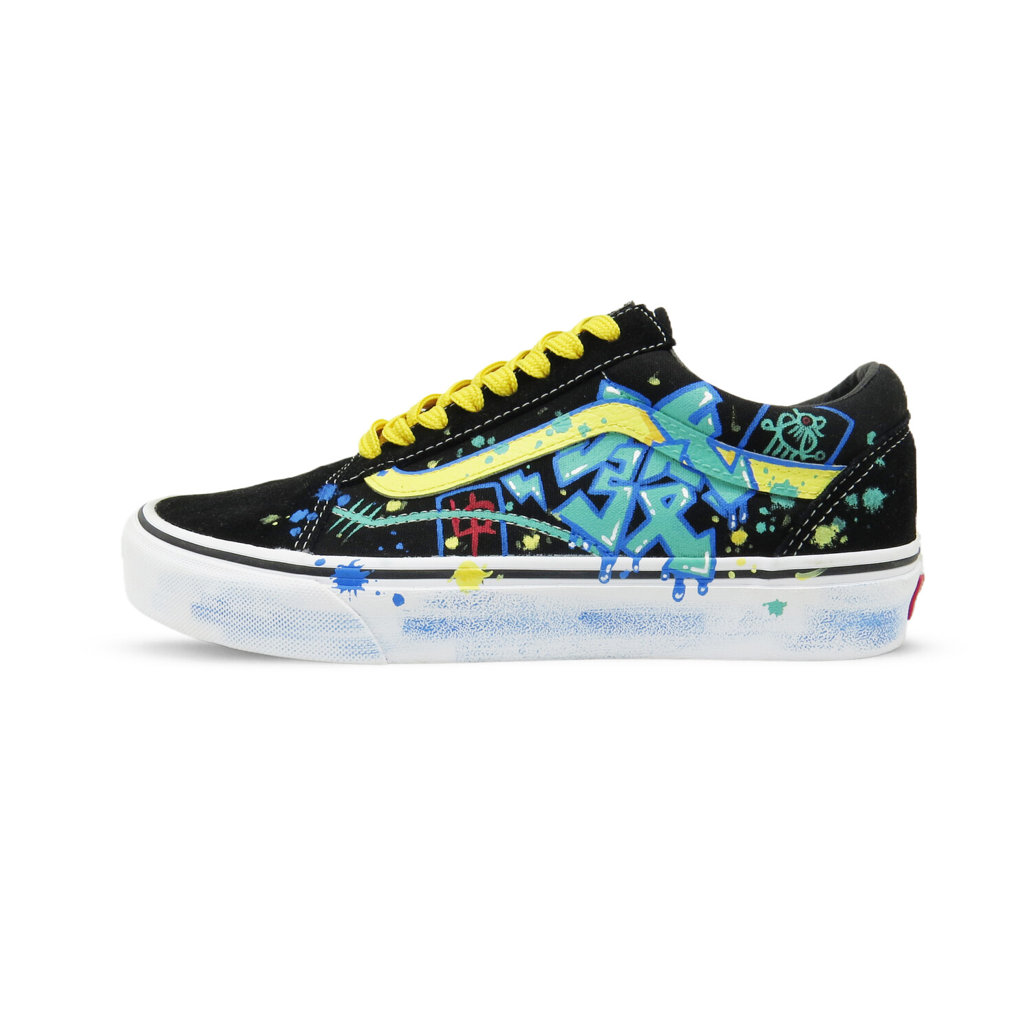 

Кроссовки Vans Old Skool Skateboarding Shoes Unisex Low-top Blue/Green/Yellow/Red, бирюзовый, Зеленый, Кроссовки Vans Old Skool Skateboarding Shoes Unisex Low-top Blue/Green/Yellow/Red, бирюзовый