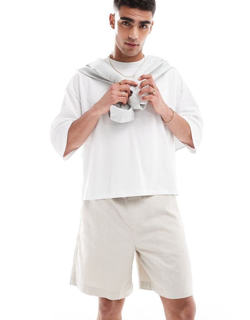 

Широкие льняные шорты ASOS DESIGN с камнями