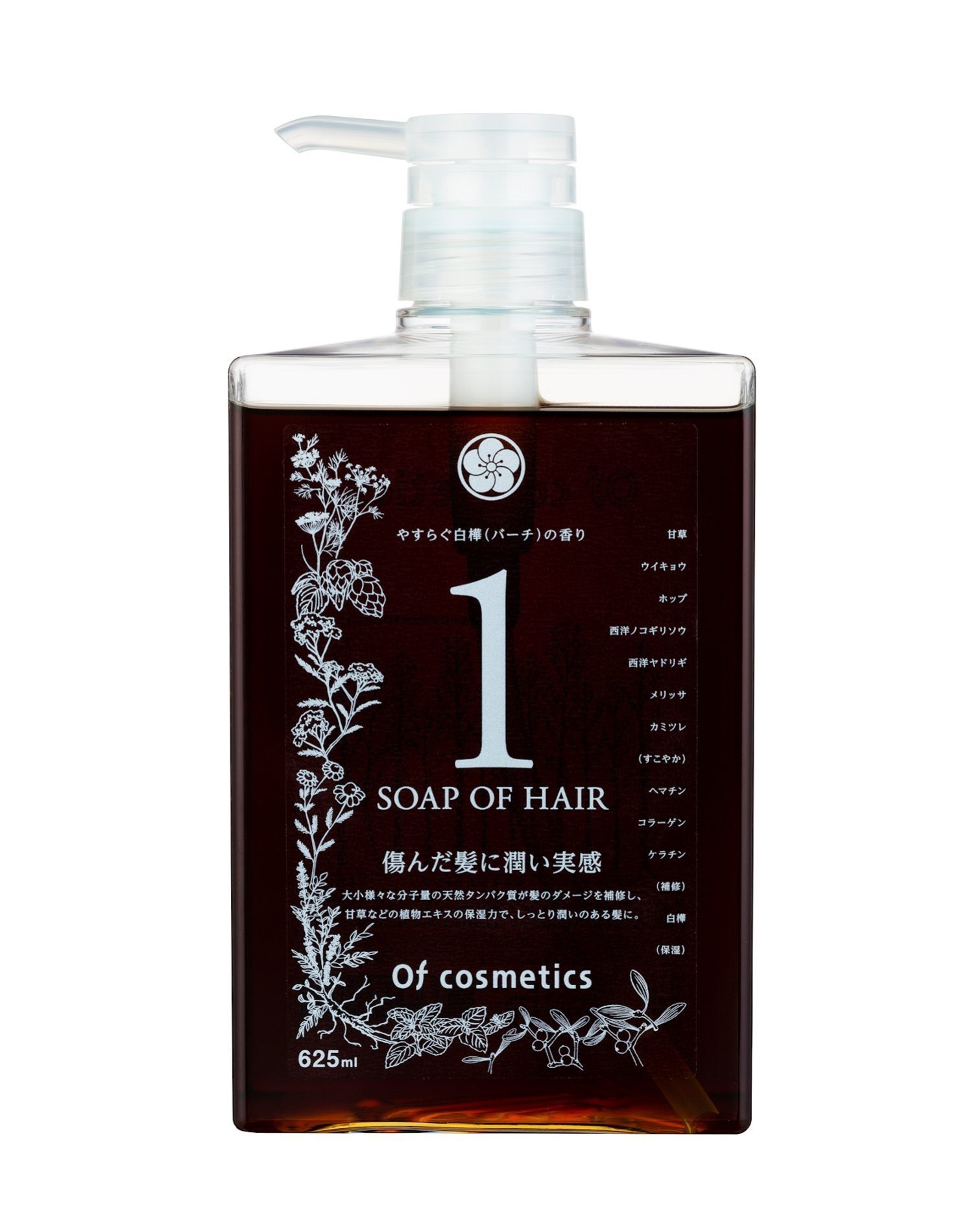 Шампунь Soap of Hair, большая бутылка (1 шт.), без силикона, с ароматом березы. Of Cosmetics, others