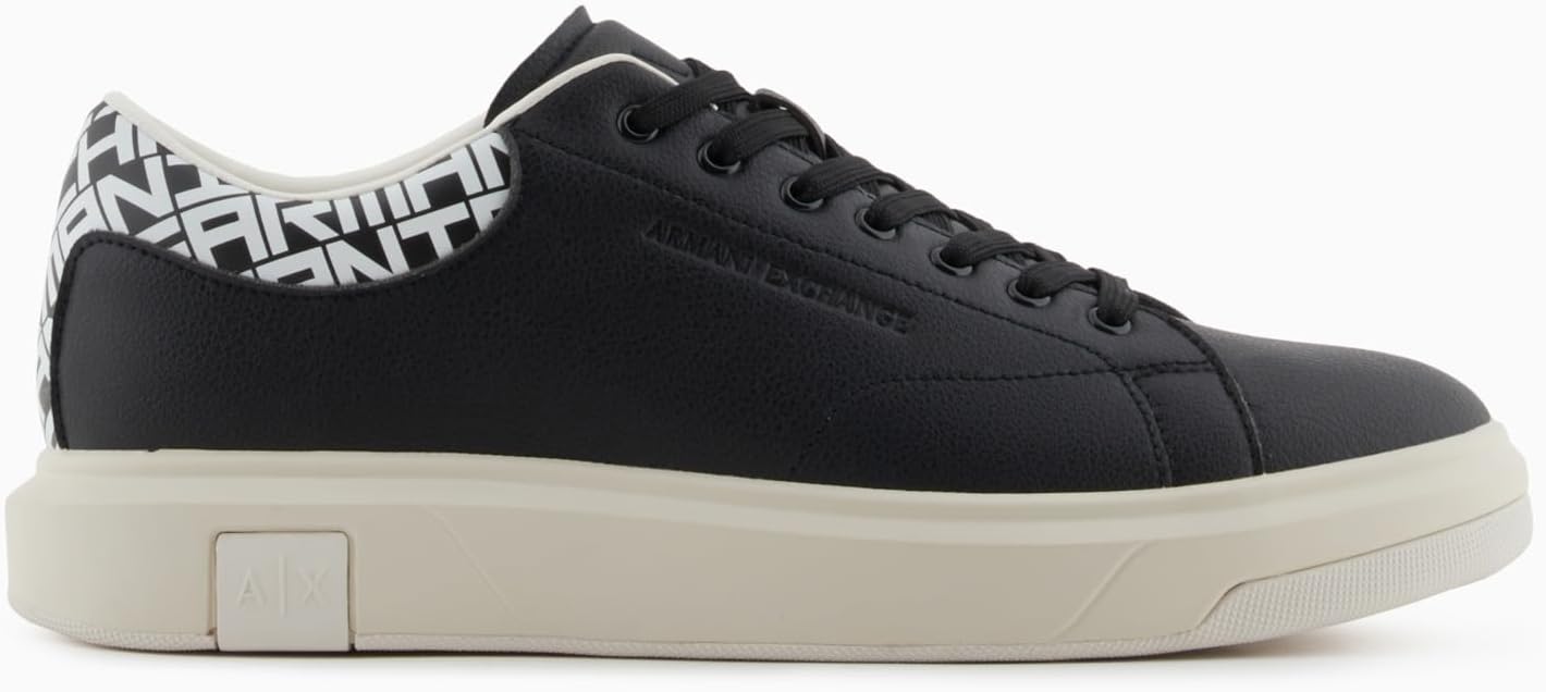 

Мужские кожаные кроссовки AX Armani Exchange с толстой подошвой, белый/черный