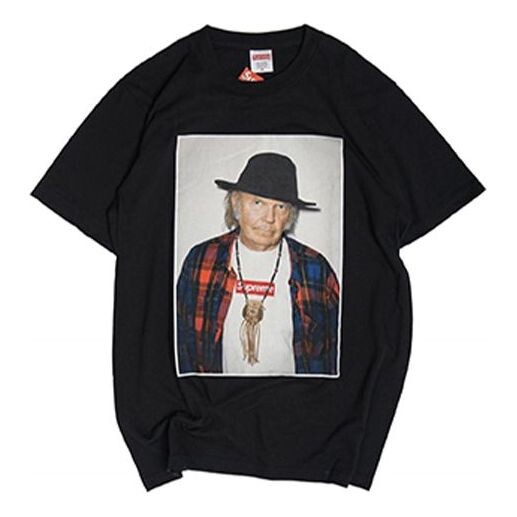 

Футболка ss15 neil young character printing short sleeve black Supreme, черный