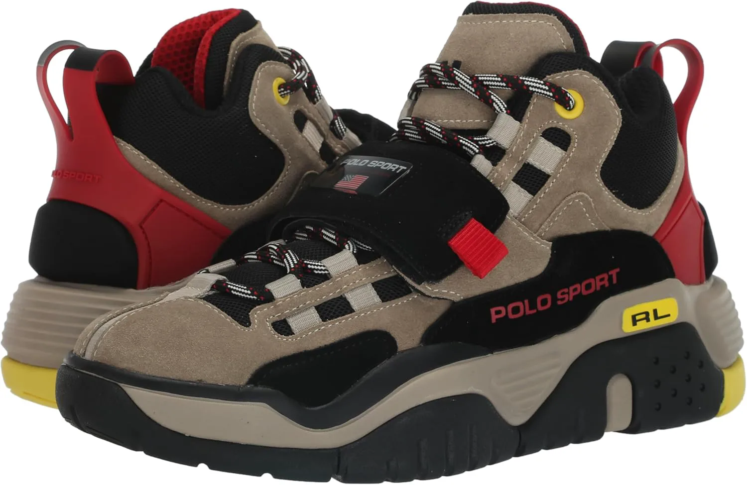 Мужские высокие кроссовки Polo Ralph Lauren Ps100 с многоцветным принтом — фото 4