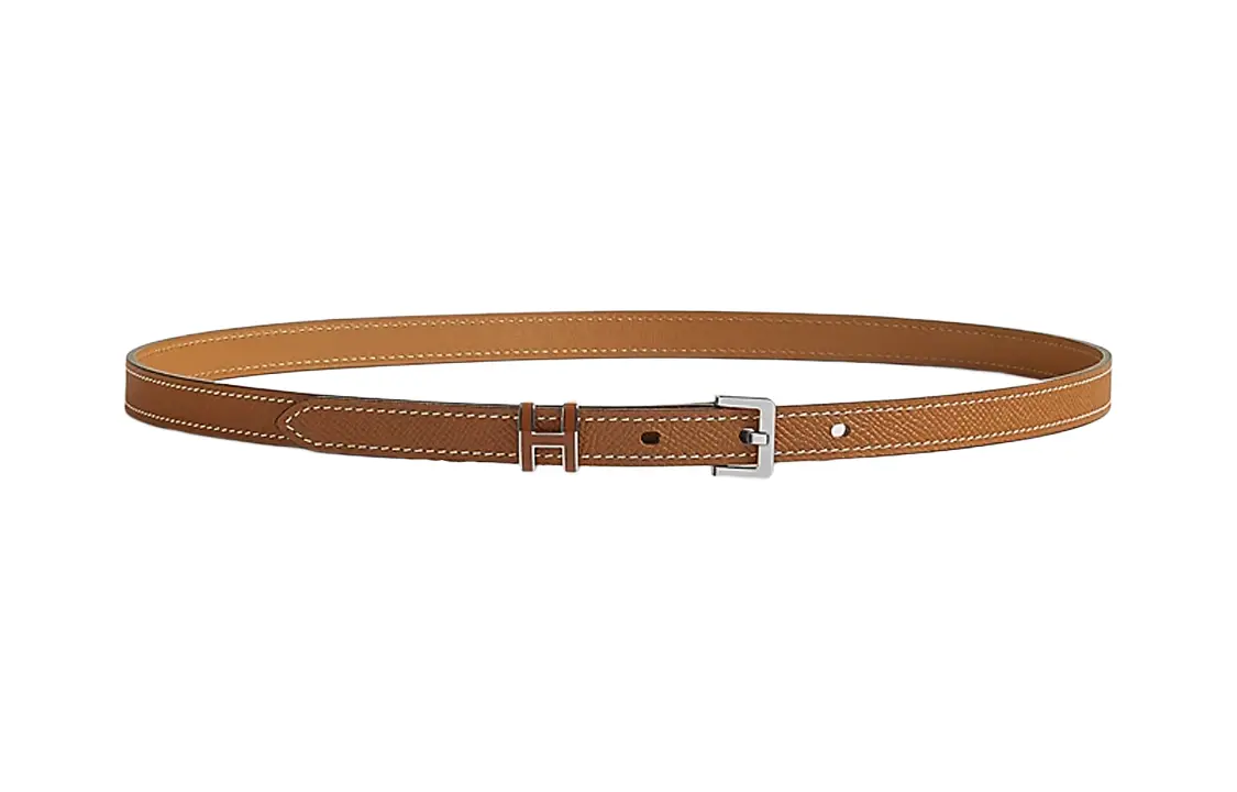 

HERMES Женский ремень из телячьей кожи тёмно-коричневый шириной 1,5 см, Dark Brown