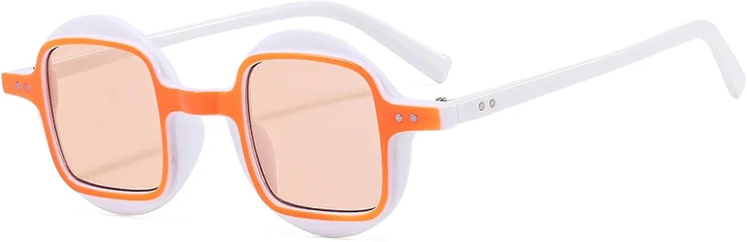 

Модные круглые женские солнцезащитные очки в стиле ретро-панк с прозрачными градиентными линзами и защитой от УФ-излучения UV400, мужские очки с заклепками HHZZYVY, Orange Champagne