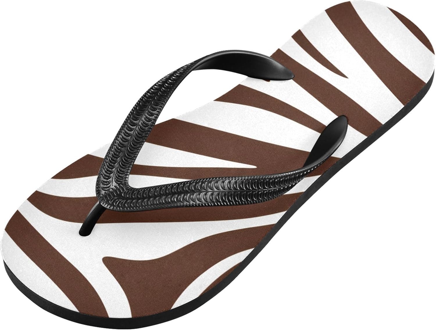 

Женские пляжные летние повседневные шлепанцы UMIRIKO с зебровым рисунком, коричневые, быстросохнущие, тапочки для мужчин A2301238