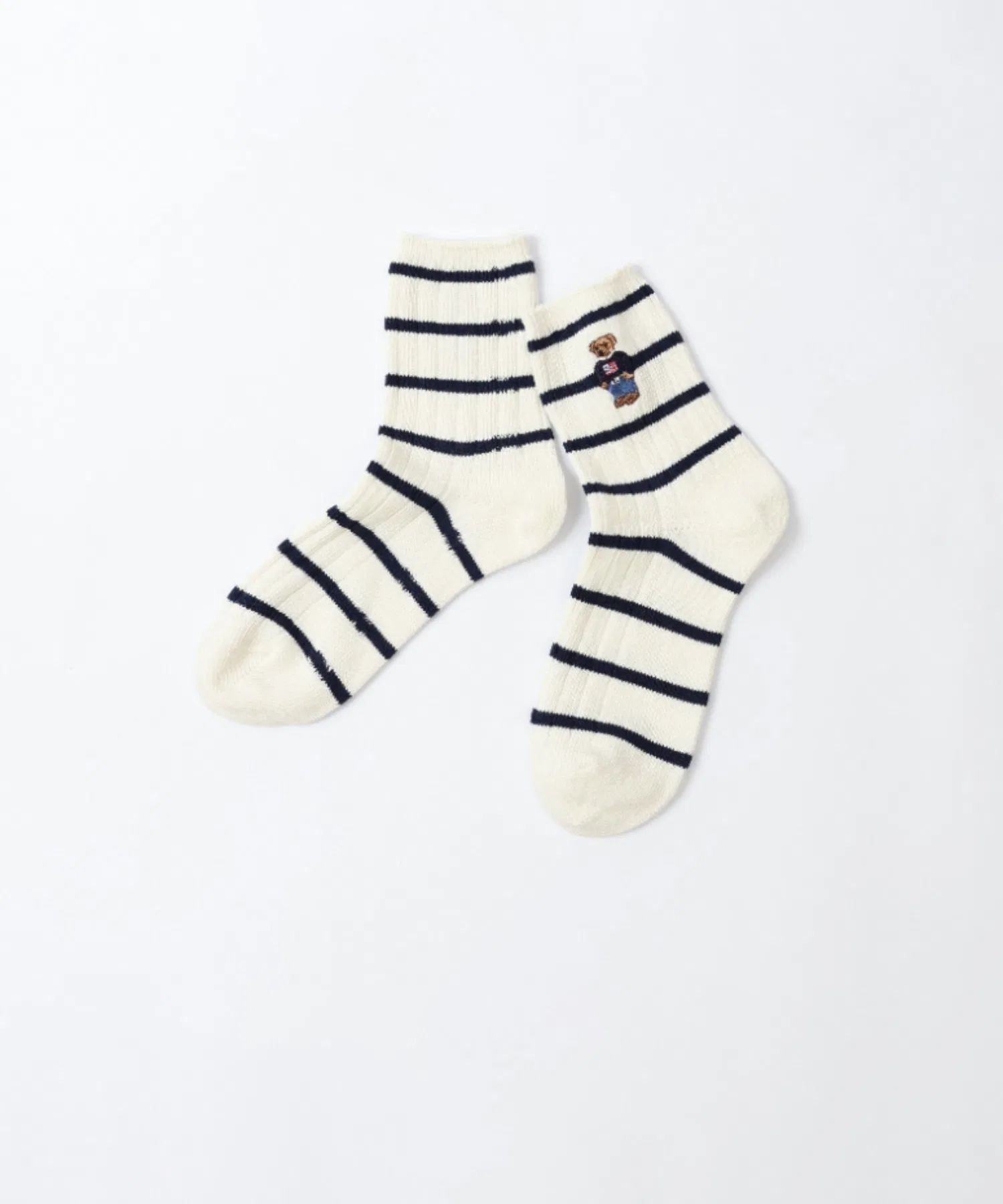 POLO RALPH LAUREN Полосатые короткие носки из органического хлопка с изображением медведя 03207200 — фото 2
