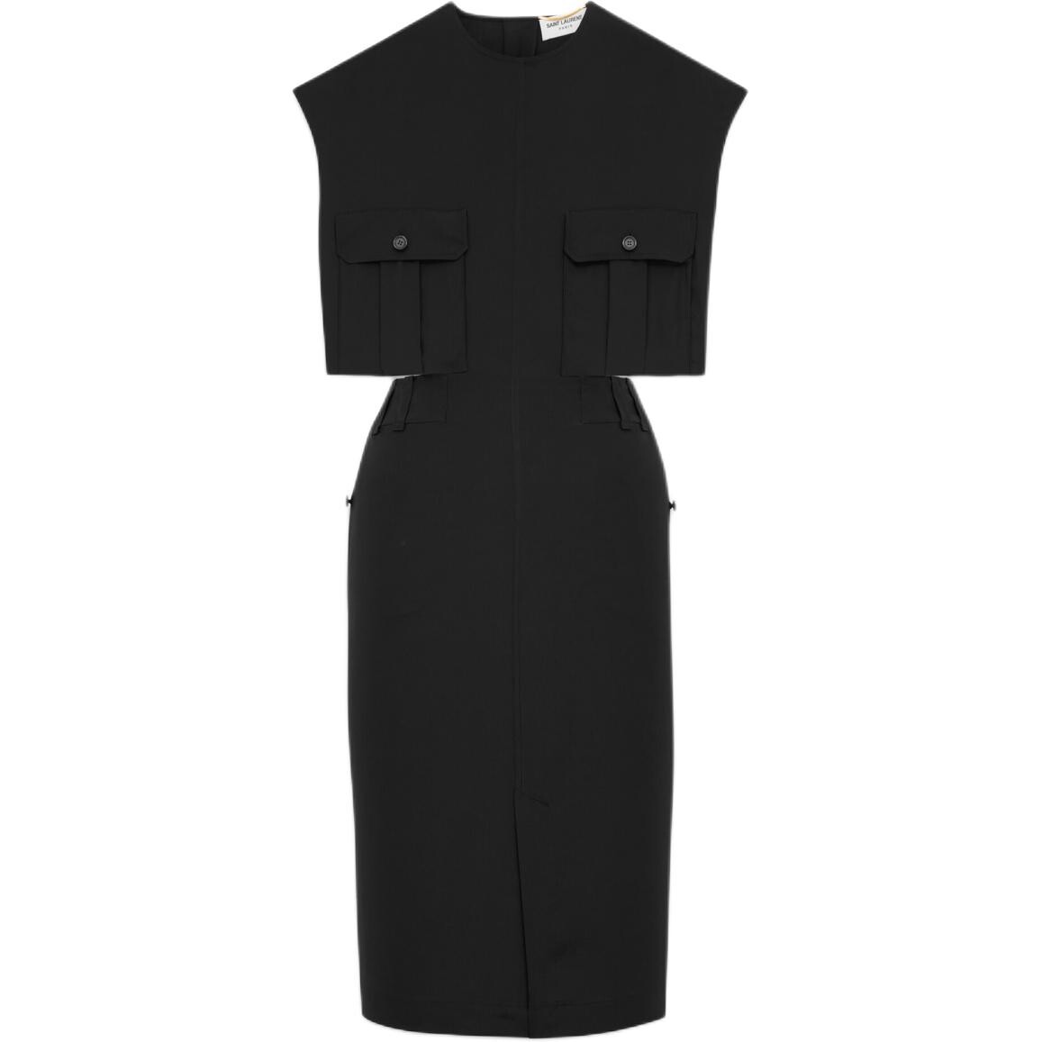 

Платье без рукавов женское черное Saint Laurent