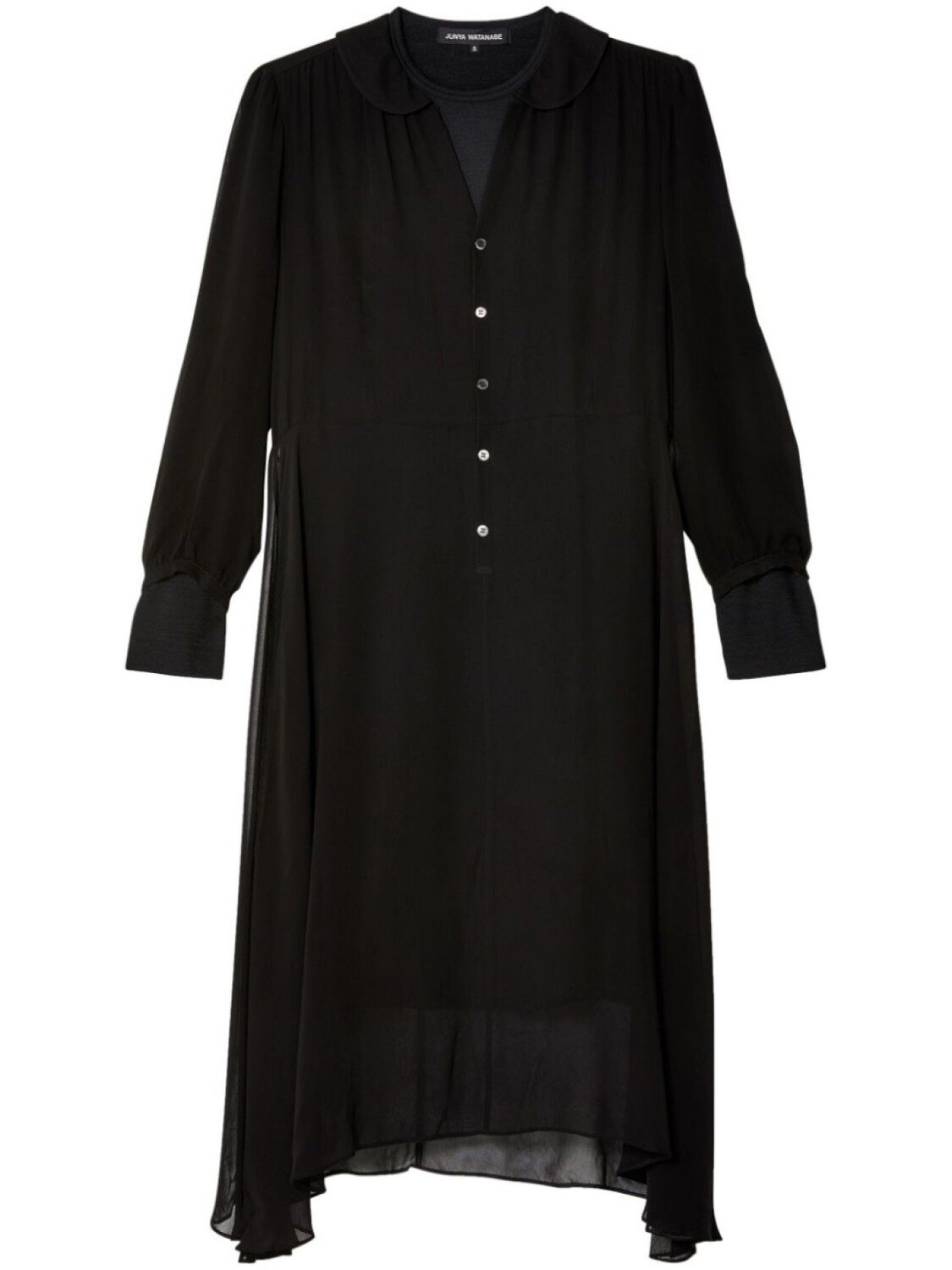 

Платье Junya Watanabe с длинными рукавами и V-образным вырезом, черный