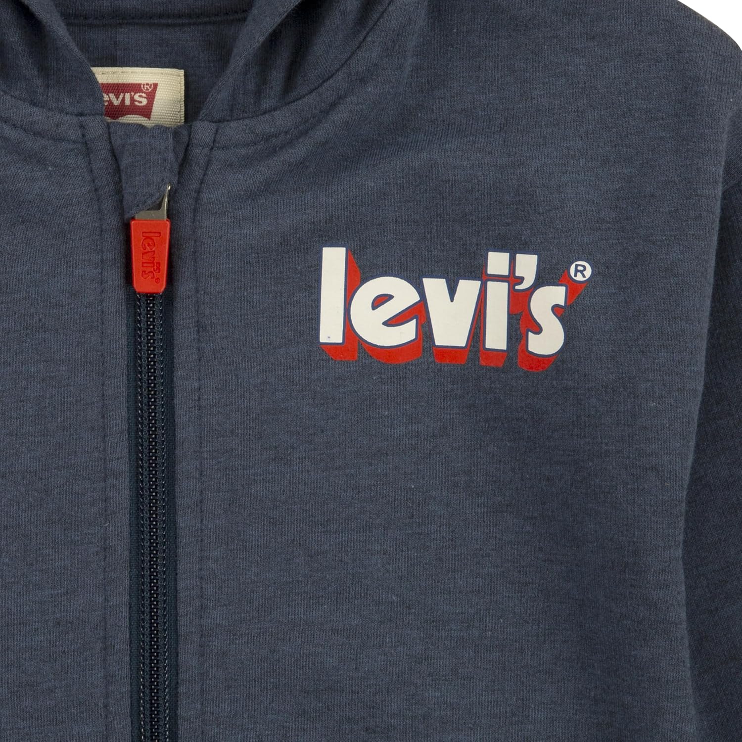 Комбинезон Levi's унисекс для малышей с длинными рукавами и капюшоном, Estate Blue Heather — фото 3