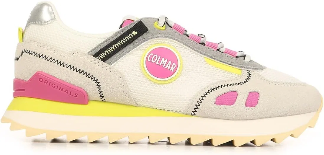 Кроссовки Colmar Unisex Travis Sport Crisp Zapatillas, White Fuchsia Lime