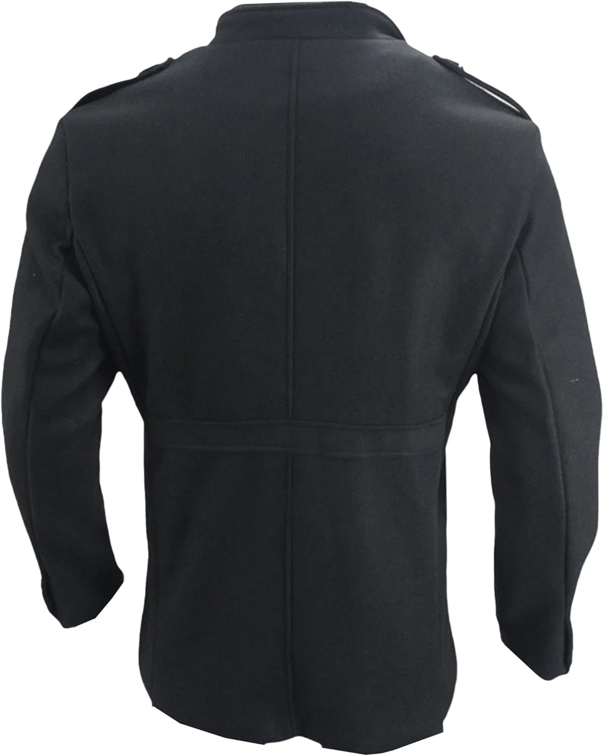Мужское пальто с отложным воротником, однобортное, в стиле pea coat, повседневное, средней длины, приталенное Generic, черный — фото 3