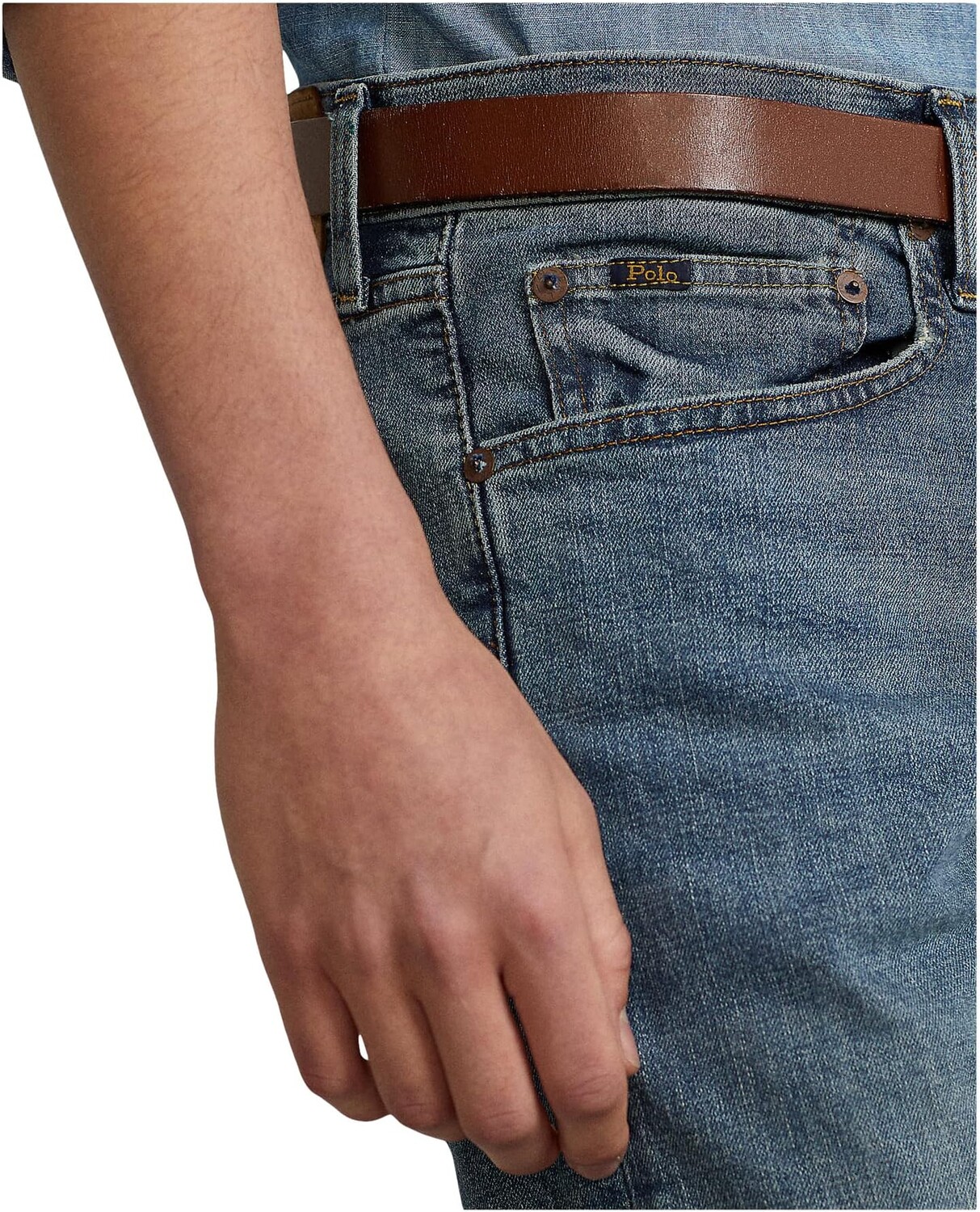 Джинсы Varick Slim Straight Jeans Polo Ralph Lauren, цвет Dixon Light — фото 4